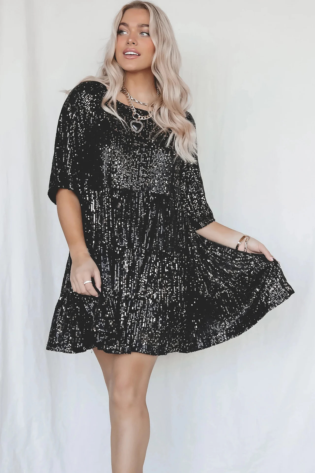 Lilia | Elegant loose party dress with sequins