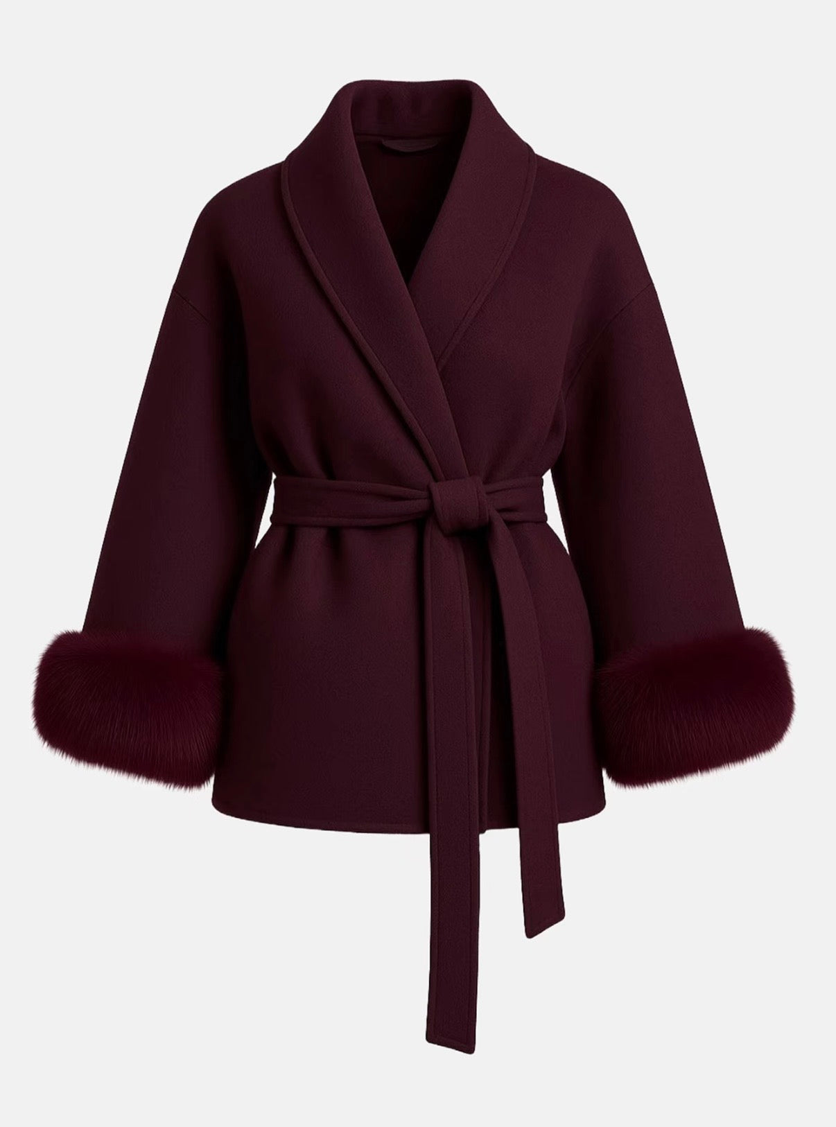Plush Tie Jacket Coat