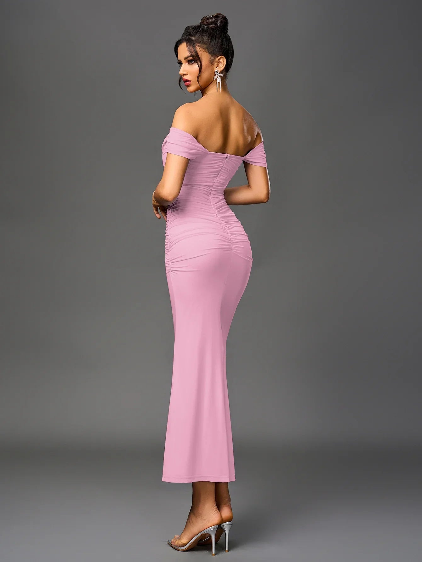 Renaya | Off shoulder ruched maxi dress